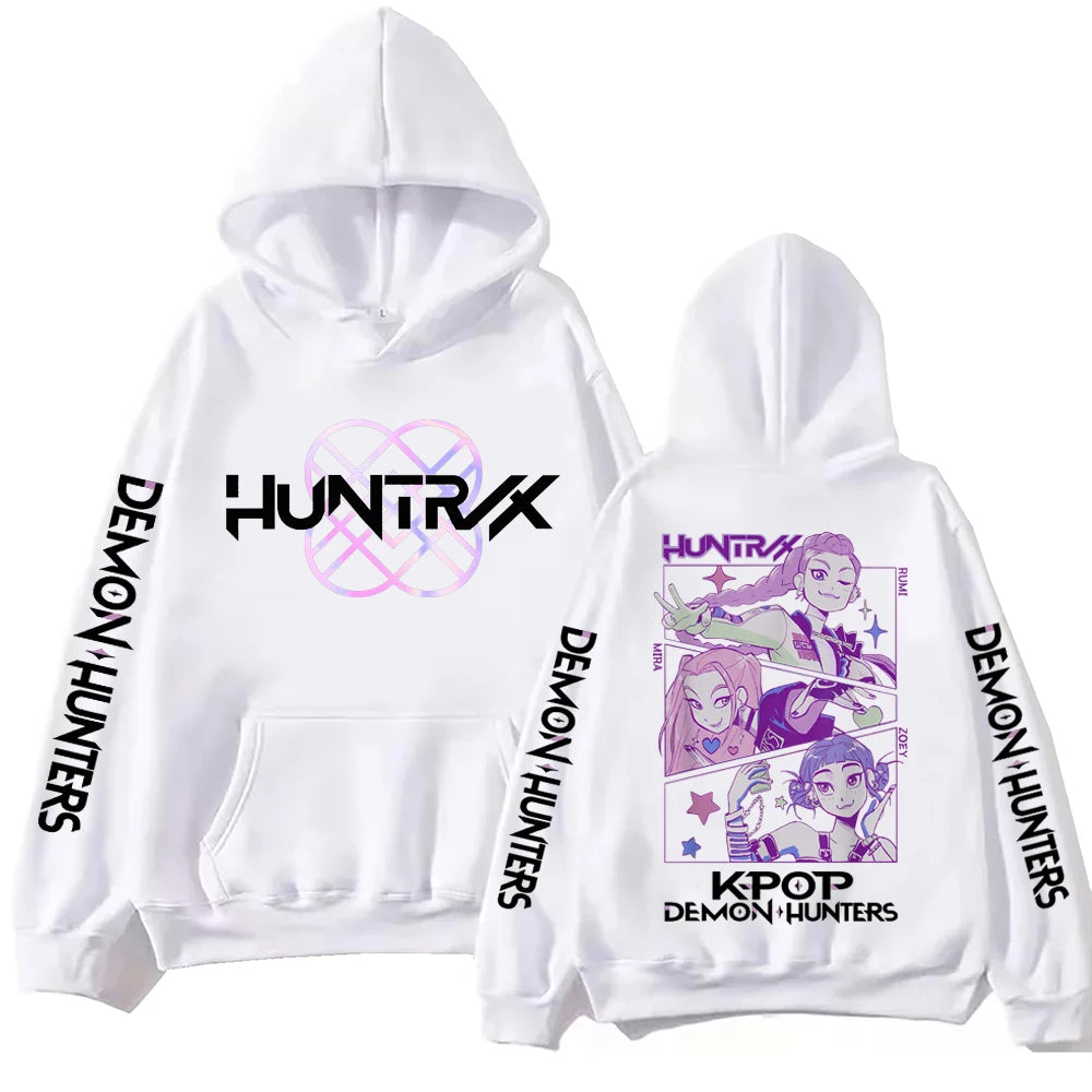 Anime K-Pop Demon Hunters Hoodie Harajuku Hip Hop Pullover Tops Sweatshirt Gift