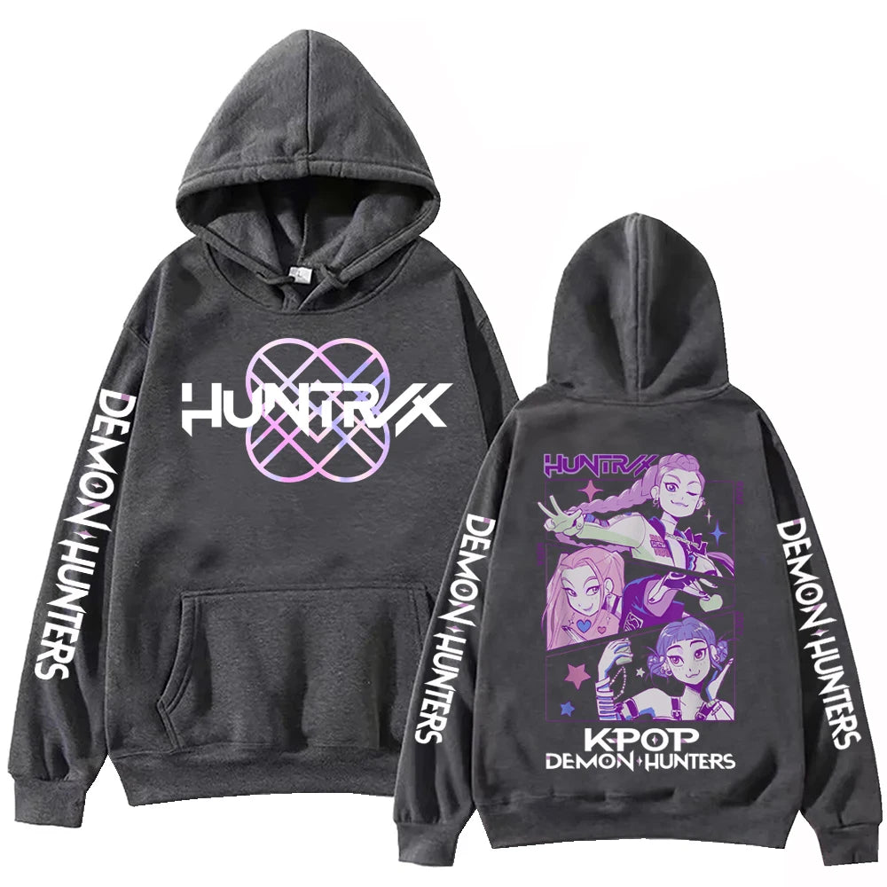 Anime K-Pop Demon Hunters Hoodie Harajuku Hip Hop Pullover Tops Sweatshirt Gift