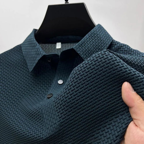 1pcs Summer Men Mesh Ice Silk T-shirt Men's Short-sleeved New T-sleeved Men's Polo Tee Shirt Solid Men Business Fashion Tops