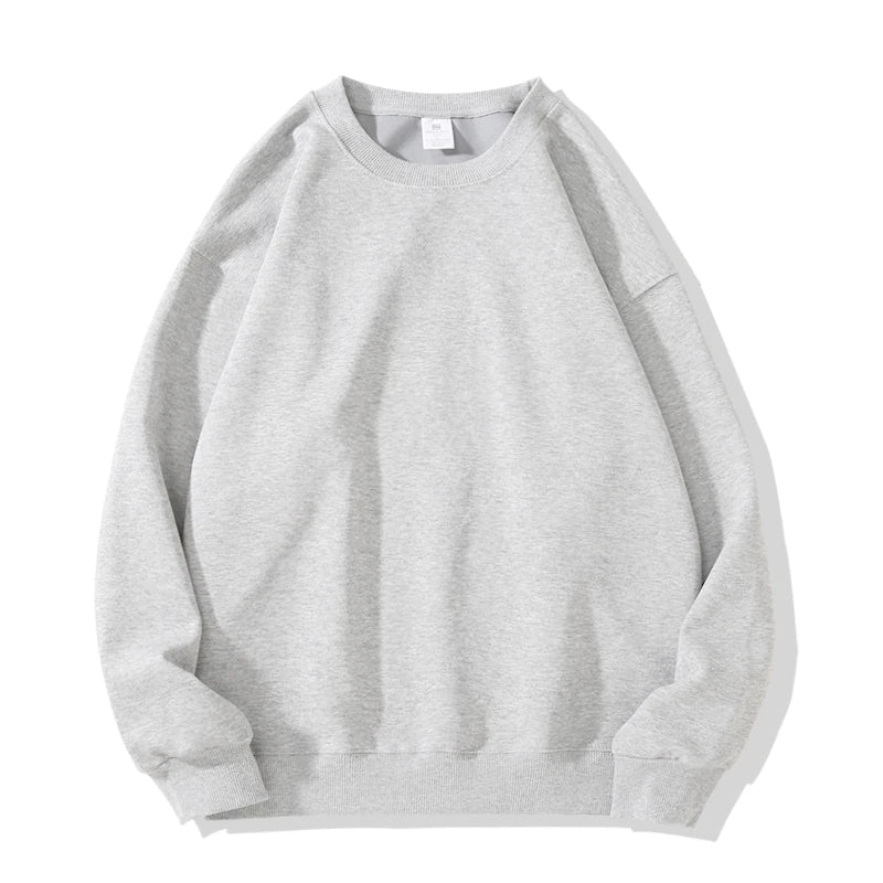 Casual Fashion Classic Mens Loose Hoodies Sweatshirt O Neck Black White Gray Hip Hop Punk Pullover Streetwear Korean Harajuku