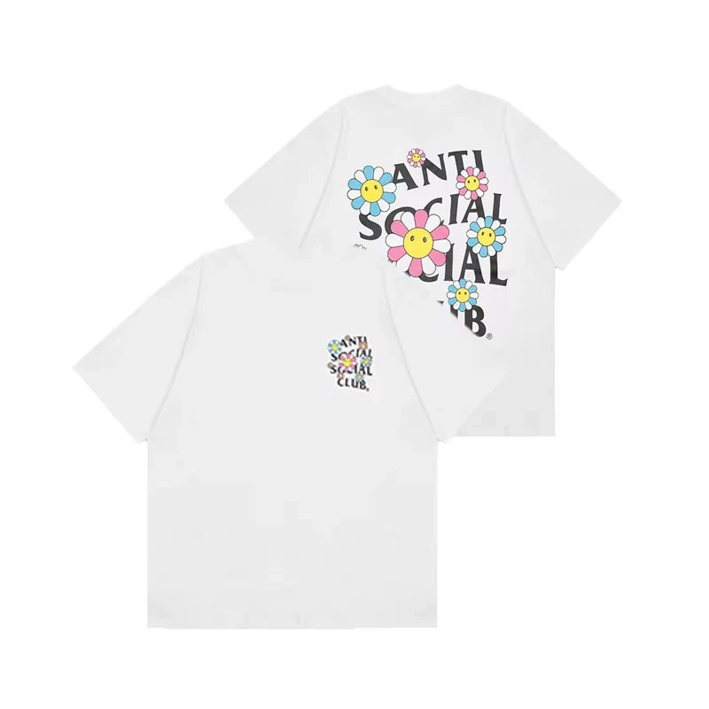 Y2k Men's Pure Cotton Clothing Letter Graphic Printing Luxury Women's Casual Round Neck ASS Streetwear INS New Short-sleeved Top