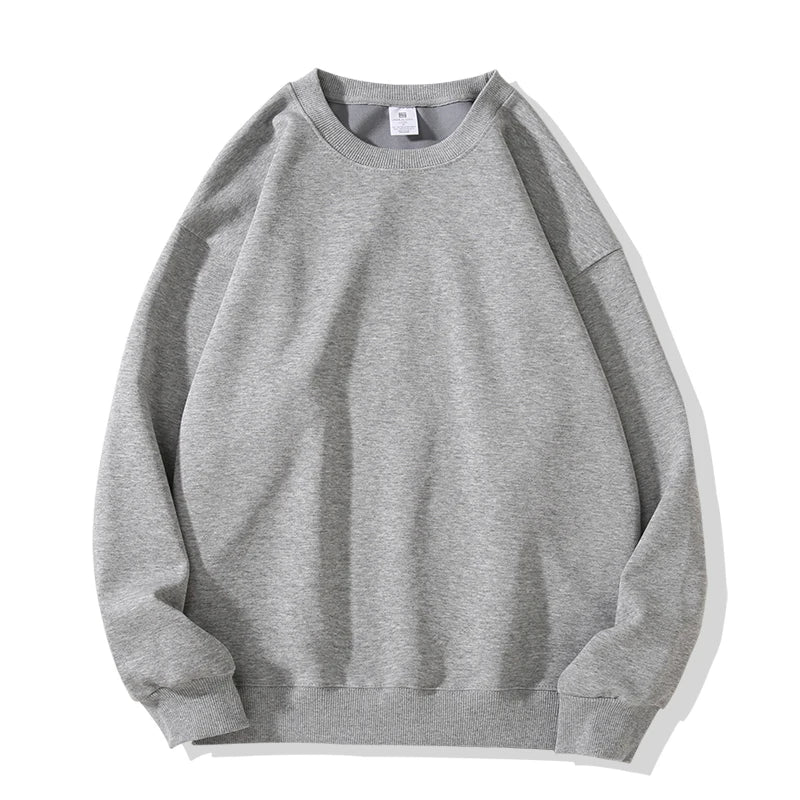 Casual Fashion Classic Mens Loose Hoodies Sweatshirt O Neck Black White Gray Hip Hop Punk Pullover Streetwear Korean Harajuku