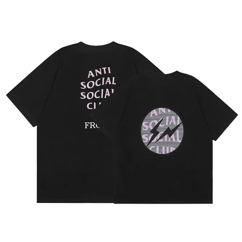 Y2k Men's Pure Cotton Clothing Letter Graphic Printing Luxury Women's Casual Round Neck ASS Streetwear INS New Short-sleeved Top