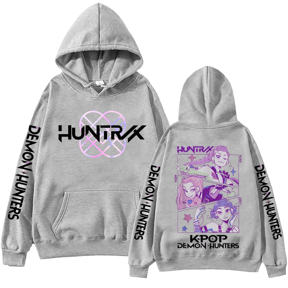 Anime K-Pop Demon Hunters Hoodie Harajuku Hip Hop Pullover Tops Sweatshirt Gift