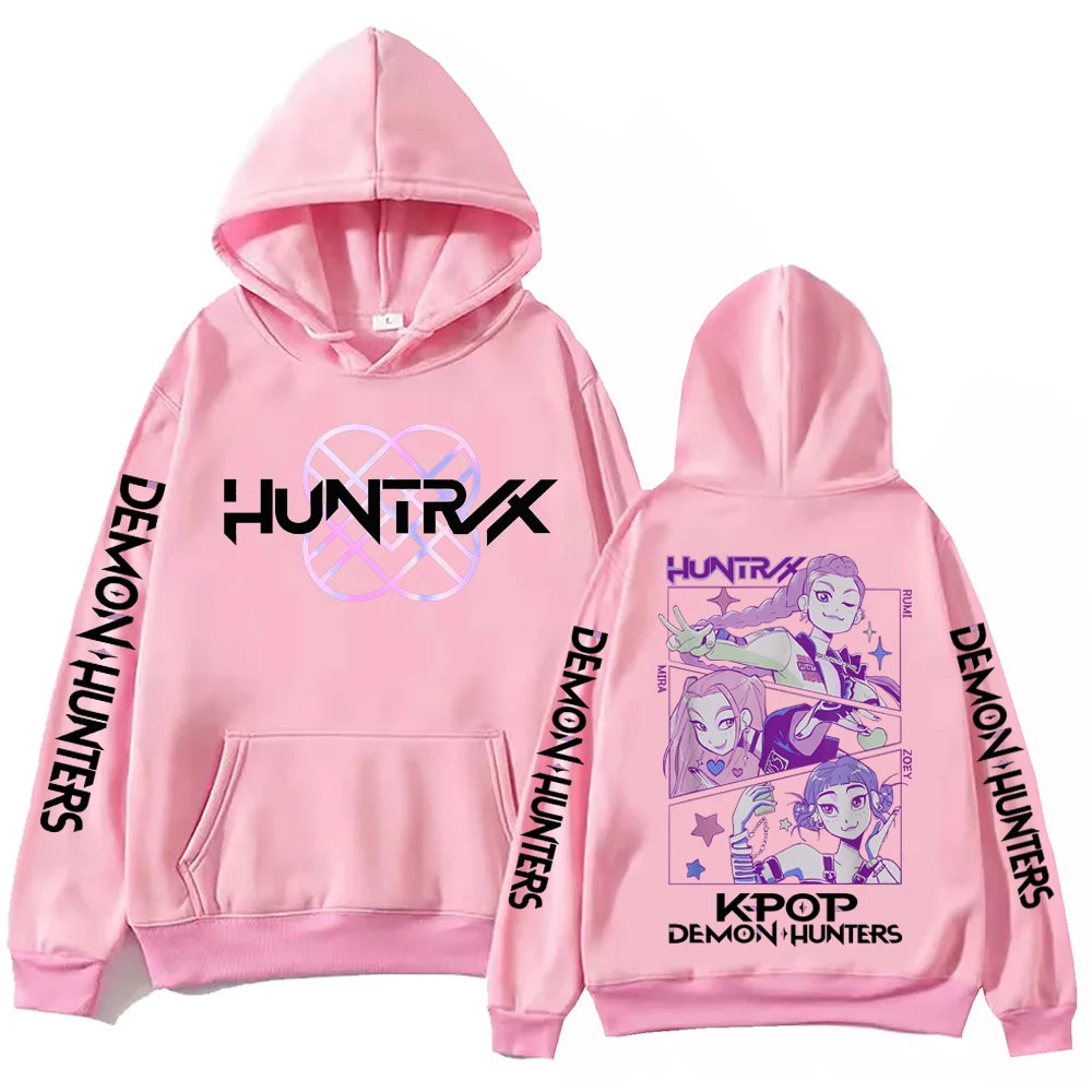 Anime K-Pop Demon Hunters Hoodie Harajuku Hip Hop Pullover Tops Sweatshirt Gift