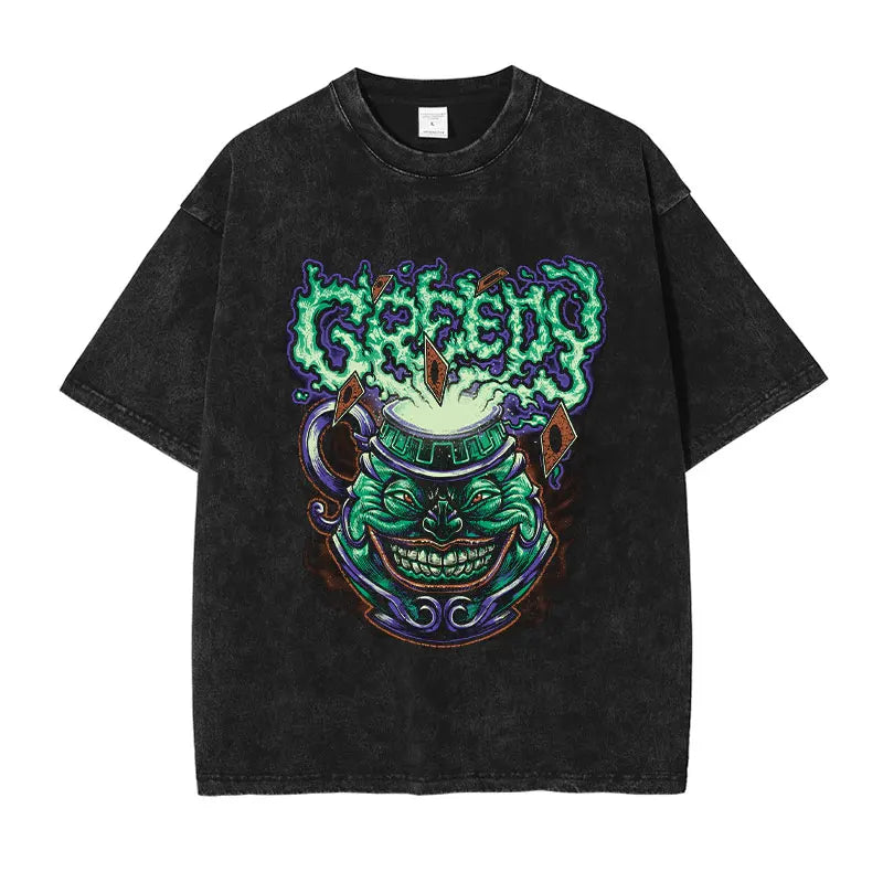 Anime Yu Gi Oh T Shirts Men Retro Vintage Washed Yugi Muto Printed T-shirt Oversized Streetwear Manga Short Sleeve y2k Tops Tees