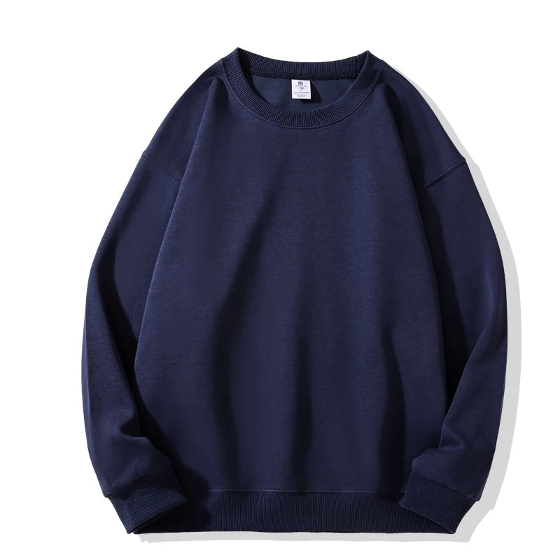 Casual Fashion Classic Mens Loose Hoodies Sweatshirt O Neck Black White Gray Hip Hop Punk Pullover Streetwear Korean Harajuku