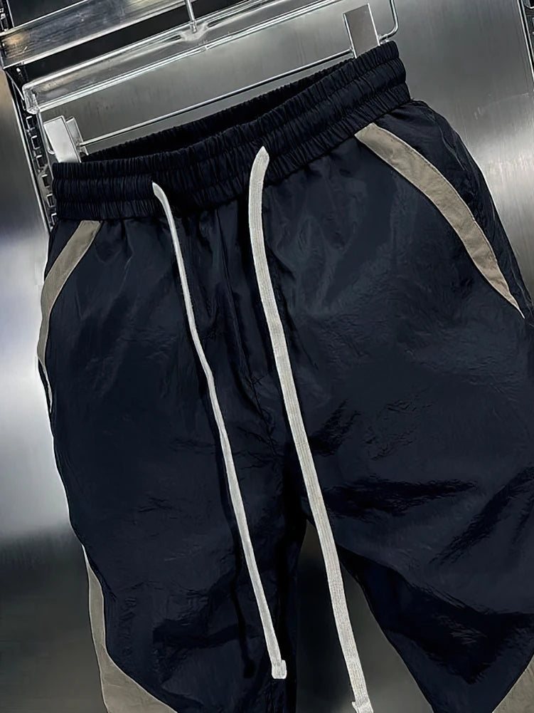 Patchwork Beige White Sweatpants Men Baggy Jogging Pants Trend Casual Sport Harem Ankle-Length Trousers