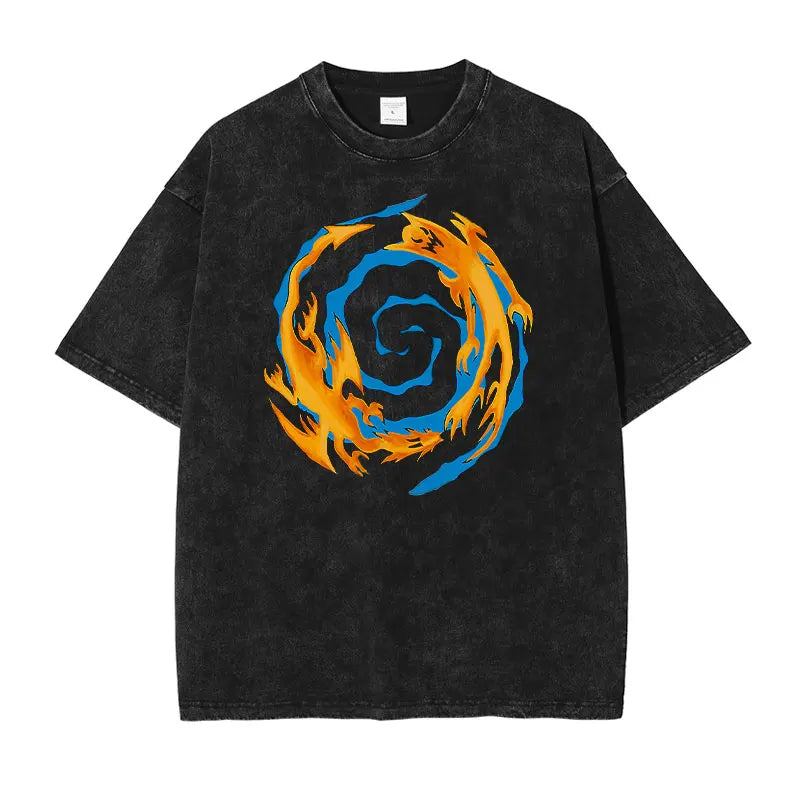 Anime Yu Gi Oh T Shirts Men Retro Vintage Washed Yugi Muto Printed T-shirt Oversized Streetwear Manga Short Sleeve y2k Tops Tees