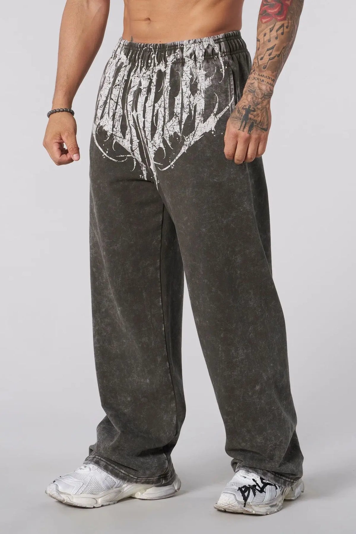 American Style Men's Sports Pants Joggers Muscle Fitness Casual Long Pants Loose Straight Pants Street Fashion Trendy Men's Pant