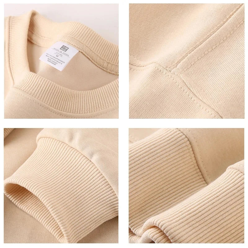 Casual Fashion Classic Mens Loose Hoodies Sweatshirt O Neck Black White Gray Hip Hop Punk Pullover Streetwear Korean Harajuku