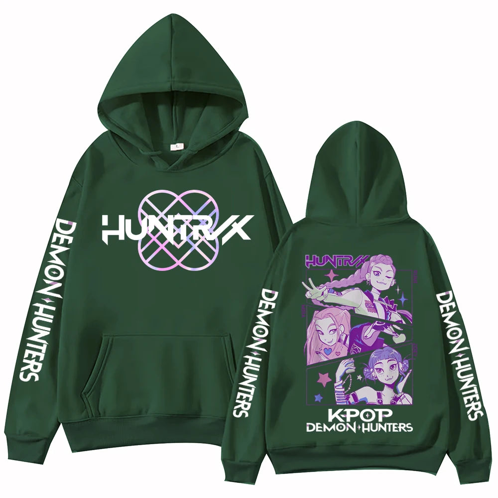 Anime K-Pop Demon Hunters Hoodie Harajuku Hip Hop Pullover Tops Sweatshirt Gift